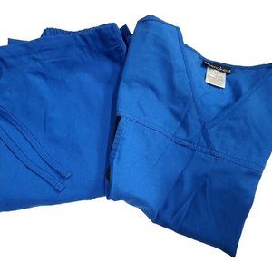 Cherokee Womens Royal Blue & Black Scrub Set. Size XS